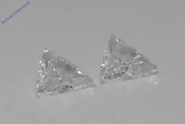 Alt view image 2 of 4 - A Pair of Triangle Cut Natural Mined Loose Diamonds (0.92 Ct,I Color,VS2-SI1 Clarity)