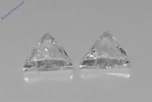 Main image of A Pair of Triangle Cut Natural Mined Loose Diamonds (0.92 Ct,I Color,VS2-SI1 Clarity)