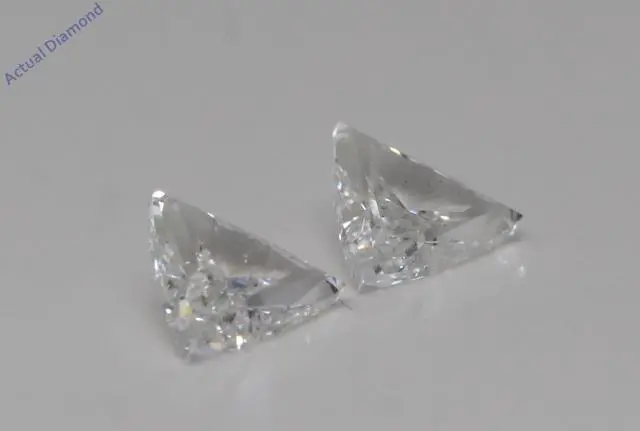 Alt view image 3 of 4 - A Pair of Triangle Cut Natural Mined Loose Diamonds (0.92 Ct,I Color,VS2-SI1 Clarity)