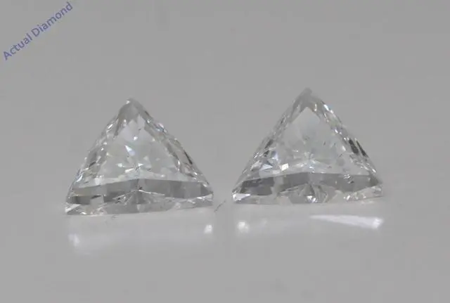 Alt view image 4 of 4 - A Pair of Triangle Cut Natural Mined Loose Diamonds (0.92 Ct,I Color,VS2-SI1 Clarity)