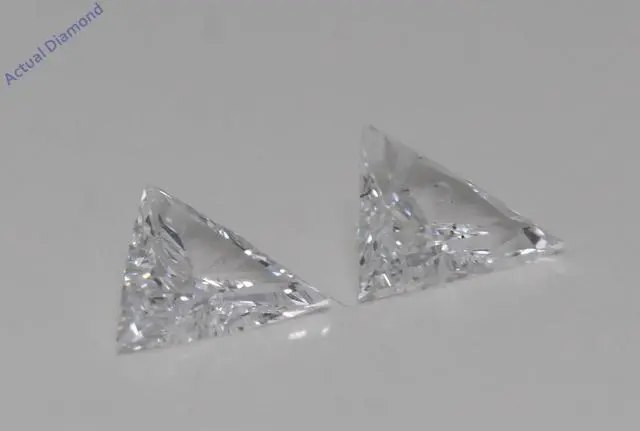 A Pair of Triangle Cut Natural Mined Loose Diamonds (0.81 Ct,F Color ...