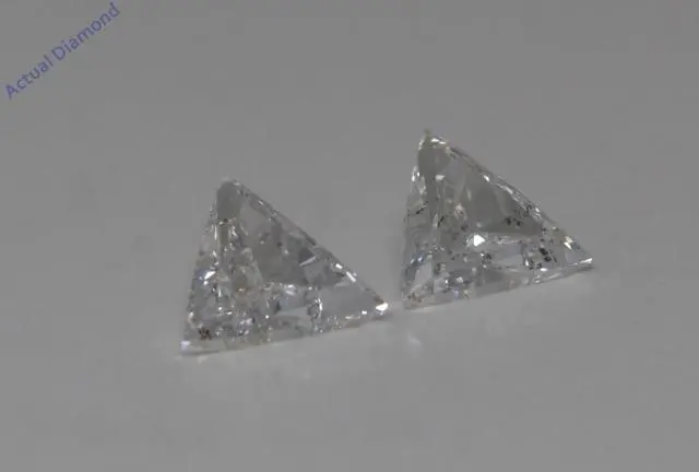 Alt view image 2 of 4 - A Pair of Triangle Cut Natural Mined Loose Diamonds (0.56 Ct,H Color,SI1-SI2 Clarity)