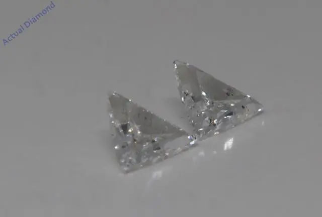 Alt view image 3 of 4 - A Pair of Triangle Cut Natural Mined Loose Diamonds (0.56 Ct,H Color,SI1-SI2 Clarity)