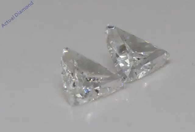 Alt view image 3 of 4 - A Pair of Trilliant Cut Natural Mined Loose Diamonds (1.18 Ct,I Color,SI1-SI2 Clarity)