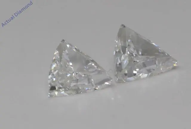 Alt view image 2 of 4 - A Pair of Trilliant Cut Natural Mined Loose Diamonds (1.18 Ct,I Color,SI1-SI2 Clarity)