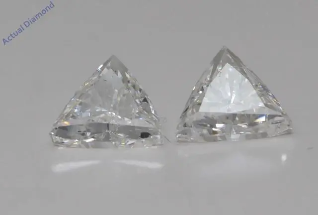 Alt view image 4 of 4 - A Pair of Trilliant Cut Natural Mined Loose Diamonds (1.18 Ct,I Color,SI1-SI2 Clarity)