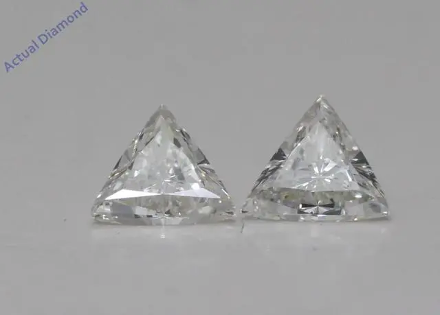 Main image of A Pair of Triangle Cut Natural Mined Loose Diamonds (0.53 Ct,I Color,VS1 Clarity)