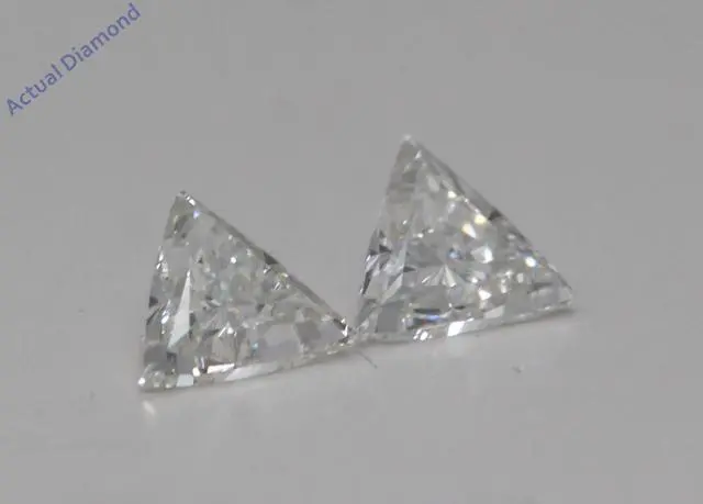 Alt view image 2 of 4 - A Pair of Triangle Cut Natural Mined Loose Diamonds (0.53 Ct,I Color,VS1 Clarity)