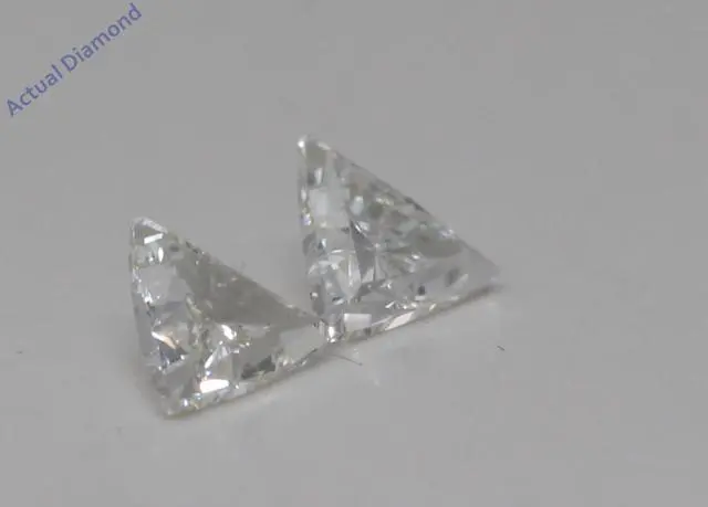 Alt view image 3 of 4 - A Pair of Triangle Cut Natural Mined Loose Diamonds (0.53 Ct,I Color,VS1 Clarity)