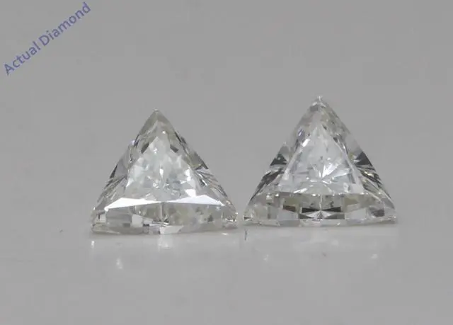 Alt view image 4 of 4 - A Pair of Triangle Cut Natural Mined Loose Diamonds (0.53 Ct,I Color,VS1 Clarity)