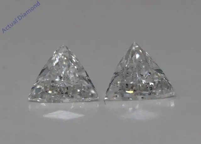 Main image of A Pair of Trilliant Cut Natural Mined Loose Diamonds (0.63 Ct,H Color,SI1-SI2 Clarity)