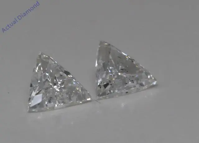 Alt view image 2 of 4 - A Pair of Trilliant Cut Natural Mined Loose Diamonds (0.63 Ct,H Color,SI1-SI2 Clarity)