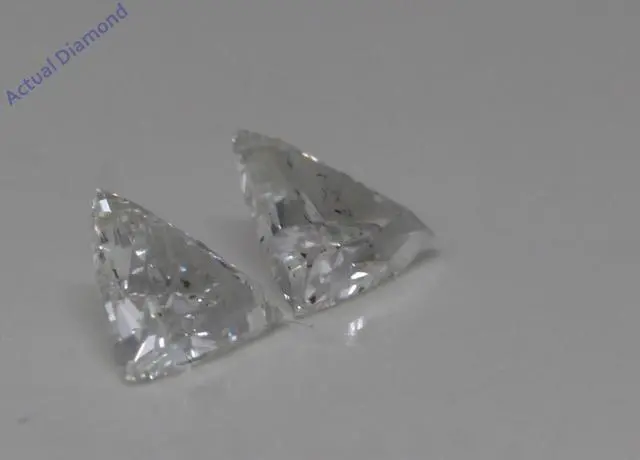 Alt view image 3 of 4 - A Pair of Trilliant Cut Natural Mined Loose Diamonds (0.63 Ct,H Color,SI1-SI2 Clarity)