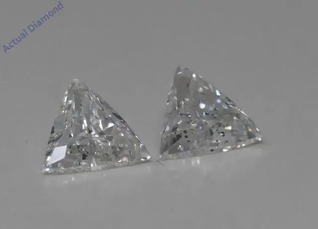 Alt view image 4 of 4 - A Pair of Trilliant Cut Natural Mined Loose Diamonds (0.63 Ct,H Color,SI1-SI2 Clarity)
