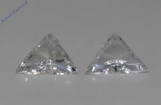 Alt view image 3 of 3 - Triangle Natural Mined Diamond Stud Earrings 14k White Gold (0.68 Ct,F Color,VS2-SI1 Clarity)