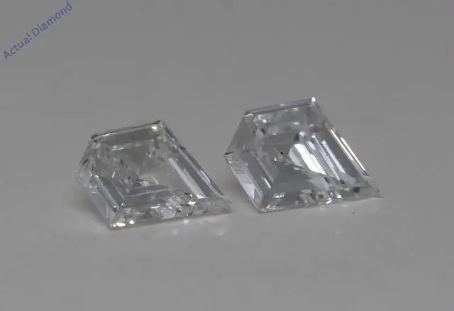 Alt view image 4 of 4 - A Pair of Shield Cut Natural Mined Loose Diamonds (0.8 Ct,E Color,VVS1 Clarity)