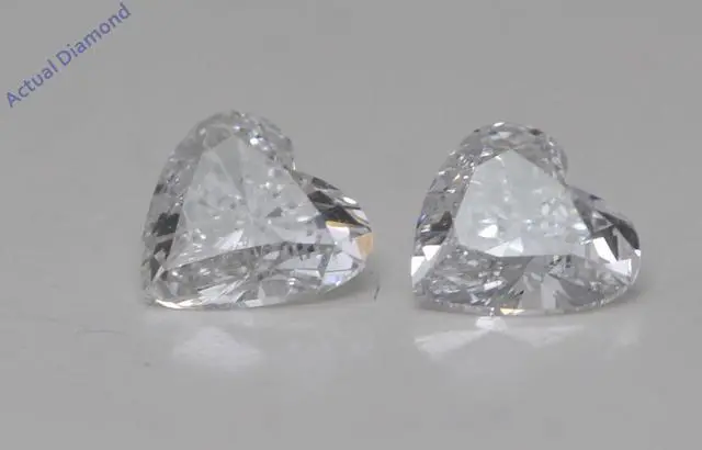 Alt view image 3 of 3 - Heart Natural Mined Diamond Stud Earrings 14k White Gold (0.8 Ct,F Color,SI1-SI2 Clarity)