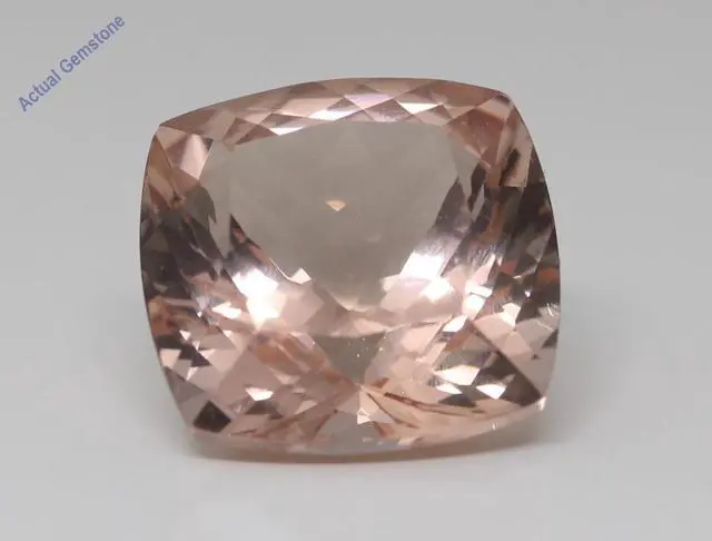 Alt view image 4 of 4 - Cushion Cut Natural Mined Loose Morganite (11.3 Ct,Peach(Irradiated) Color,VS Clarity)