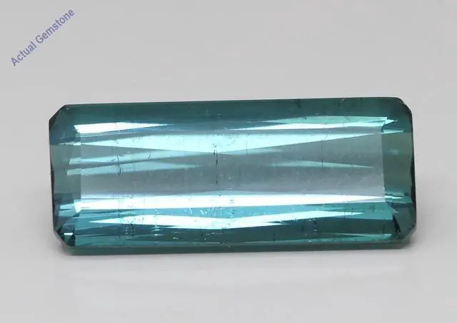 Main image of Baguette Cut Natural Mined Loose Tourmaline (7.46 Ct,Green-blue(Heat-Treated) Color,SI2 Clarity)