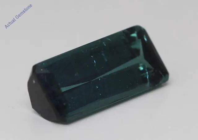 Alt view image 3 of 4 - Baguette Cut Natural Mined Loose Tourmaline (7.46 Ct,Green-blue(Heat-Treated) Color,SI2 Clarity)