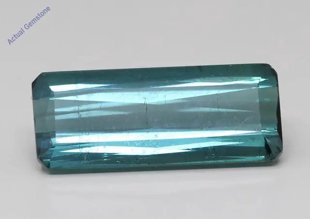 Alt view image 4 of 4 - Baguette Cut Natural Mined Loose Tourmaline (7.46 Ct,Green-blue(Heat-Treated) Color,SI2 Clarity)
