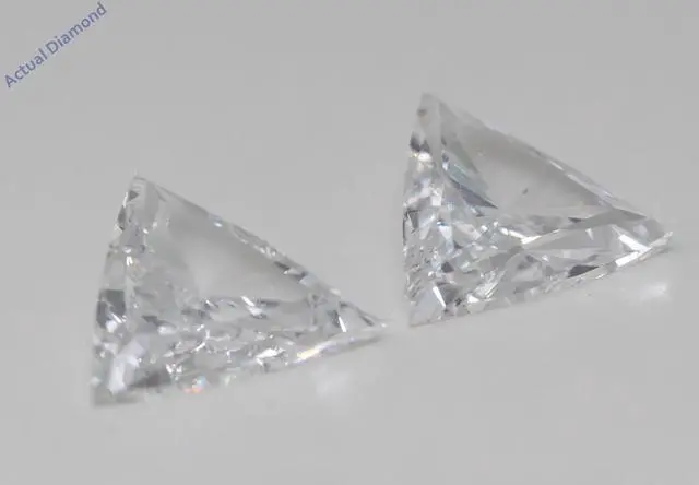 Alt view image 4 of 4 - Triangle Natural Mined Diamond Stud Earrings 14k White Gold (2.02 Ct,E Color,VS2-SI1 Clarity GIA Certified)