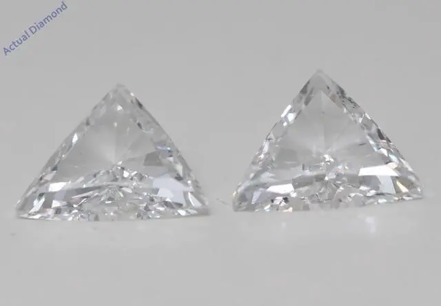 Alt view image 3 of 4 - Triangle Natural Mined Diamond Stud Earrings 14k White Gold (2.02 Ct,E Color,VS2-SI1 Clarity GIA Certified)