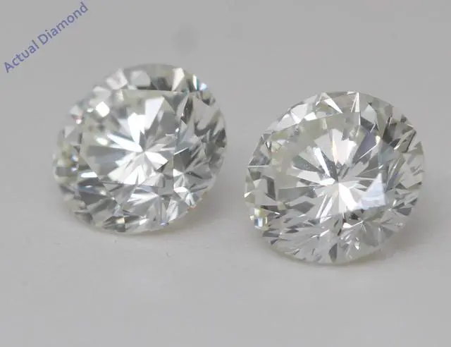 Alt view image 5 of 5 - Round Natural Mined Diamond Stud Earrings 14k Yellow Gold (2.04 Ct,I-h Color,VVS1-VVS2 Clarity IGL )