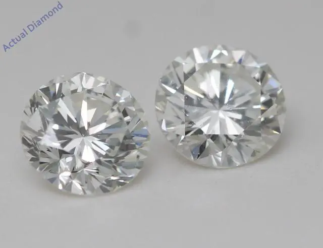 Alt view image 3 of 5 - Round Natural Mined Diamond Stud Earrings 14k Yellow Gold (2.04 Ct,I-h Color,VVS1-VVS2 Clarity IGL )