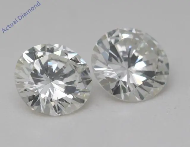 Alt view image 2 of 5 - A Pair of Round Cut Natural Mined Loose Diamonds (1.42 Ct,H-g Color,VVS1-VVS2 Clarity) IGL Certified