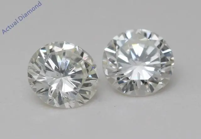 Alt view image 2 of 5 - A Pair of Round Cut Natural Mined Loose Diamonds (1.04 Ct,G Color,VS1-VVS2 Clarity) IGL Certified