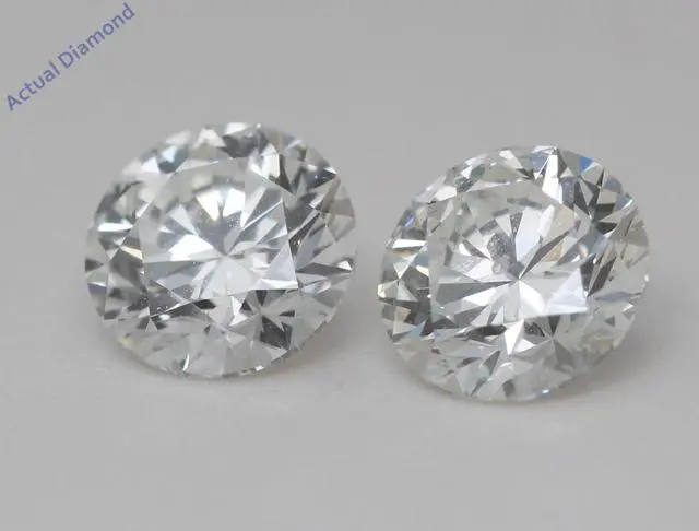 Alt view image 5 of 5 - A Pair of Round Cut Natural Mined Loose Diamonds (2.01 Ct,I Color,SI2 Clarity) GIA Certified