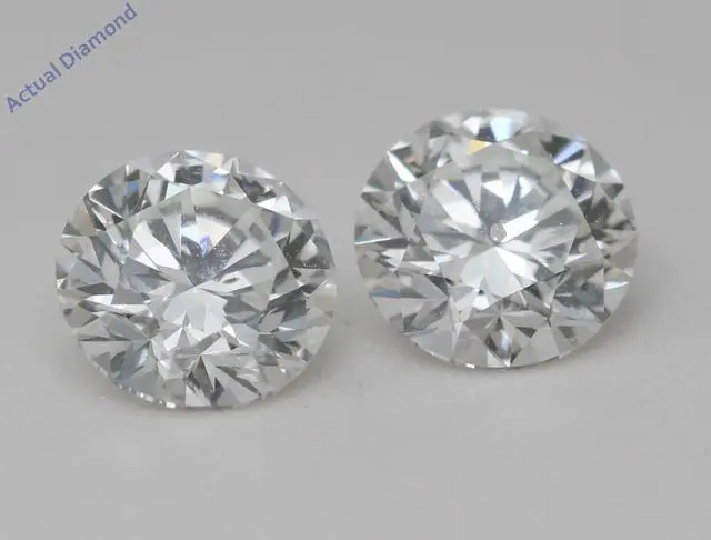 Main image of A Pair of Round Cut Natural Mined Loose Diamonds (2.01 Ct,I Color,SI2 Clarity) GIA Certified