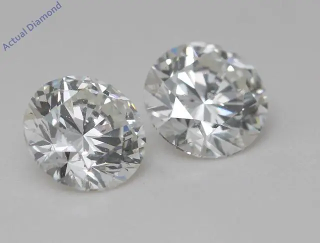 Alt view image 2 of 5 - A Pair of Round Cut Natural Mined Loose Diamonds (2.01 Ct,I Color,SI2 Clarity) GIA Certified