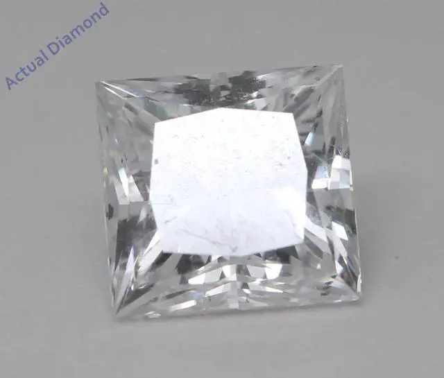 Alt view image 4 of 4 - Princess Natural Mined Diamond Solitaire Pendant Necklace 14k White Gold (2.01 Ct,D Color,SI1 Clarity) GIA