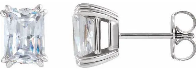 Main image of Emerald Natural Mined Diamond Stud Earrings 14k White Gold (2.03 Ct,H Color,VS1 Clarity GIA Certified)