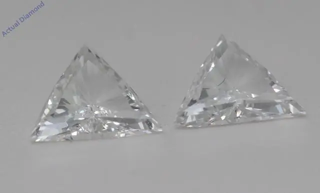 Alt view image 3 of 4 - Triangle Natural Mined Diamond Stud Earrings 14k White Gold (2.01 Ct,E Color,VS2-SI1 Clarity)
