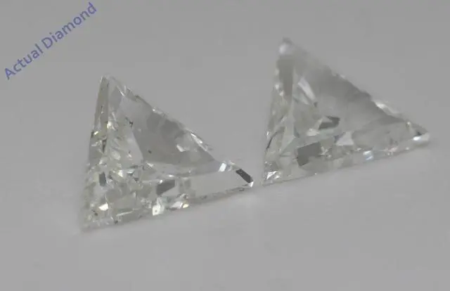 Alt view image 4 of 4 - Triangle Natural Mined Diamond Stud Earrings 14k White Gold (2.89 Ct,J-k Color,SI1-SI2 Clarity)