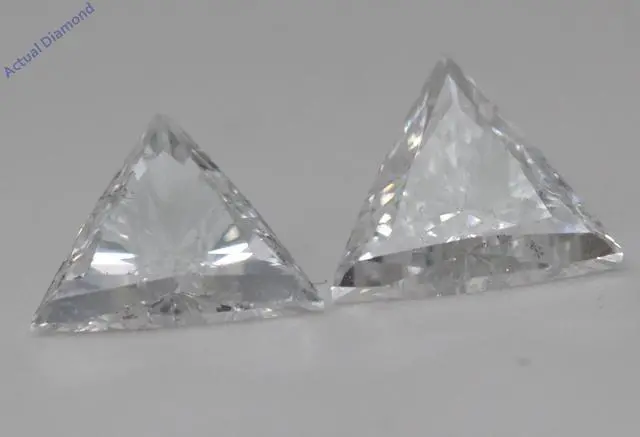 Alt view image 3 of 4 - Triangle Natural Mined Diamond Stud Earrings 14k White Gold (2.71 Ct,E-f Color,SI2 Clarity)