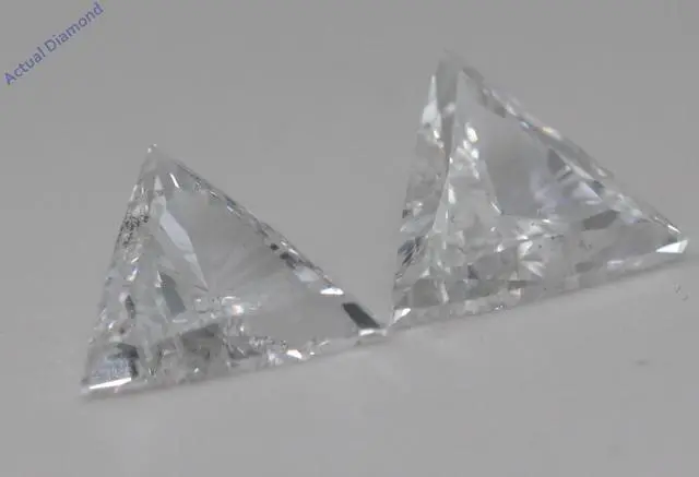 Alt view image 4 of 4 - Triangle Natural Mined Diamond Stud Earrings 14k White Gold (2.71 Ct,E-f Color,SI2 Clarity)