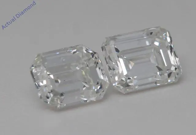 Alt view image 3 of 4 - Emerald Natural Mined Diamond Stud Earrings 14k White Gold (2.03 Ct,H Color,VS1 Clarity GIA Certified)