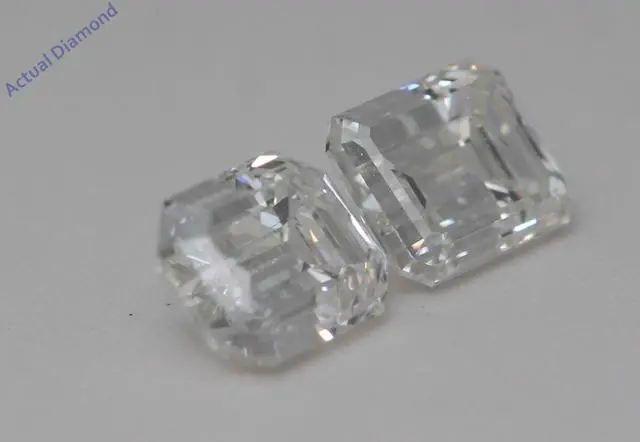 Alt view image 4 of 4 - Emerald Natural Mined Diamond Stud Earrings 14k White Gold (2.03 Ct,H Color,VS1 Clarity GIA Certified)