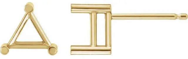 Alt view image 2 of 4 - Triangle Natural Mined Diamond Stud Earrings 14k Yellow Gold (2.89 Ct,J-k Color,SI1-SI2 Clarity)