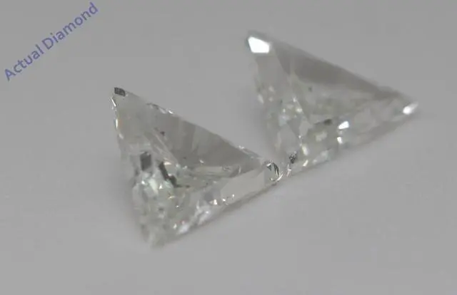Alt view image 3 of 4 - Triangle Natural Mined Diamond Stud Earrings 14k Yellow Gold (2.89 Ct,J-k Color,SI1-SI2 Clarity)