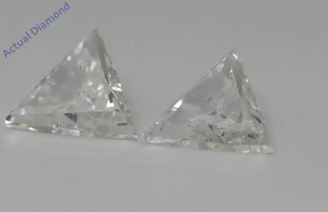 Alt view image 4 of 4 - Triangle Natural Mined Diamond Stud Earrings 14k Yellow Gold (2.89 Ct,J-k Color,SI1-SI2 Clarity)