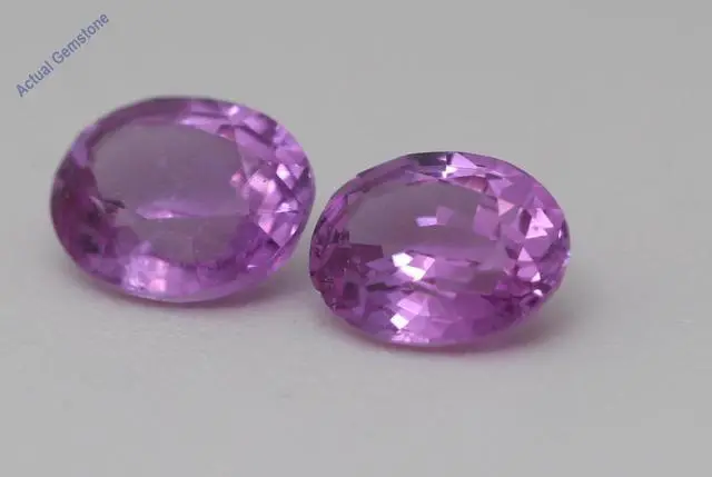 Alt view image 4 of 4 - A Pair of Oval Natural Mined Loose Sapphires (2.12 Ct Pinkish Purple(Possibly Heated) VS2-SI1 Clarity)