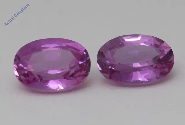Main image of A Pair of Oval Cut Natural Mined Loose Sapphires (2.17 Ct,Pinkish Purple(Possibly Heated) Color,VS2 Clarity)