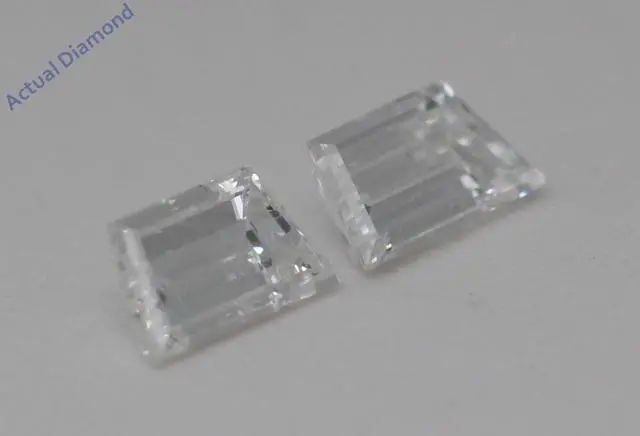 Alt view image 3 of 4 - A Pair of Trapezoid Cut Natural Mined Loose Diamonds (0.74 Ct,G-h Color,VS Clarity)