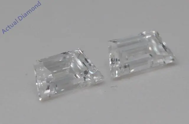Alt view image 2 of 4 - A Pair of Trapezoid Cut Natural Mined Loose Diamonds (0.62 Ct,F Color,VS1-VS2 Clarity)