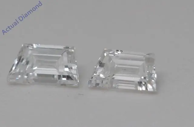 Alt view image 4 of 4 - A Pair of Trapezoid Cut Natural Mined Loose Diamonds (0.62 Ct,F Color,VS1-VS2 Clarity)